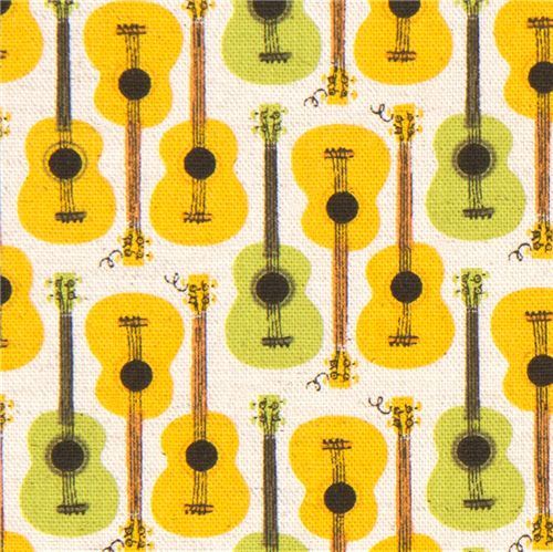 Heather Ross canvas fabric guitars Far Far Away 3