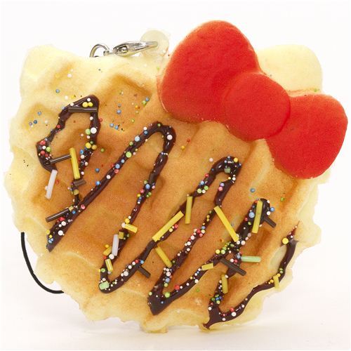 Hello Kitty waffle red bow squishy charm