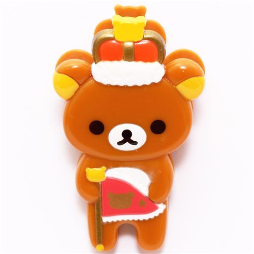 Rilakkuma Wonderland brown bear crown pennant clip peg