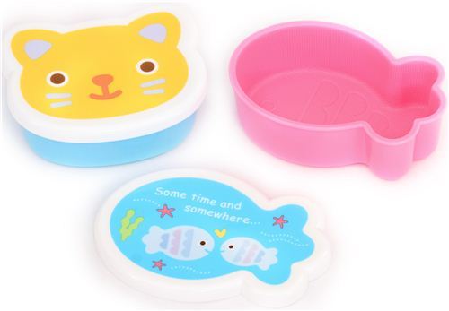 cat and fish bowls Bento cups rice shaper bento box
