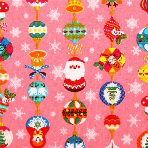 hot pink Christmas tree ornament Cosmo Christmas fabric