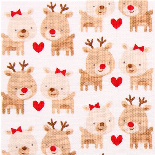 white Riley Blake reindeer Xmas fabric Home for the Holidays