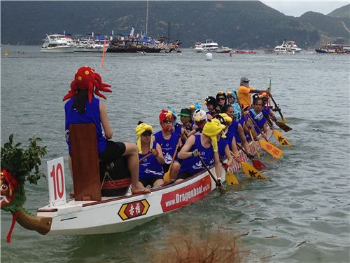This team wore funny hats - mostly Angry Birds characters