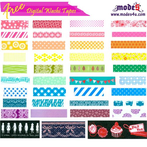 Youn can download the modes4u digital Washi Tape for free
