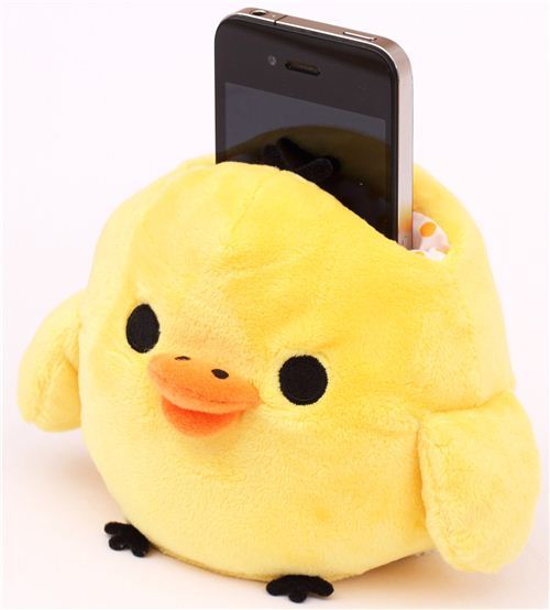 kawaii Rilakkuma plush cellphone holder yellow chick