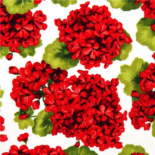 Robert Kaufman fabric with red flowers from the USA