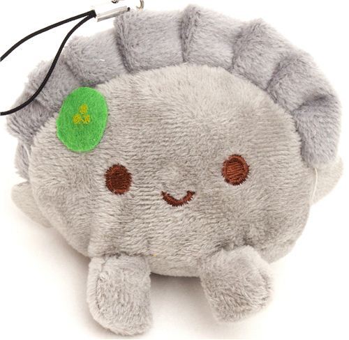 grey dumpling plush cellphone charm  kawaii