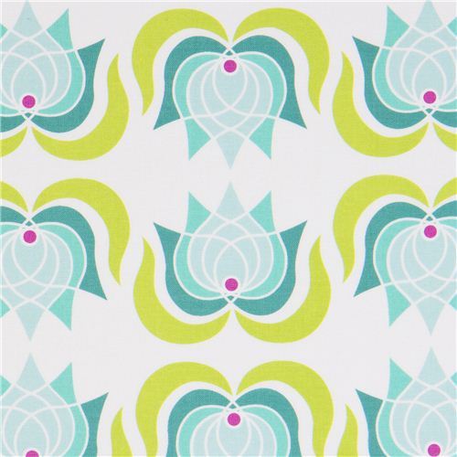 Michael Miller fabric with lotus flowers by Patty Young