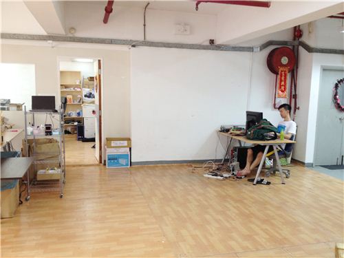 Suddenly photographer Ho is all by himself in the office area of the old office