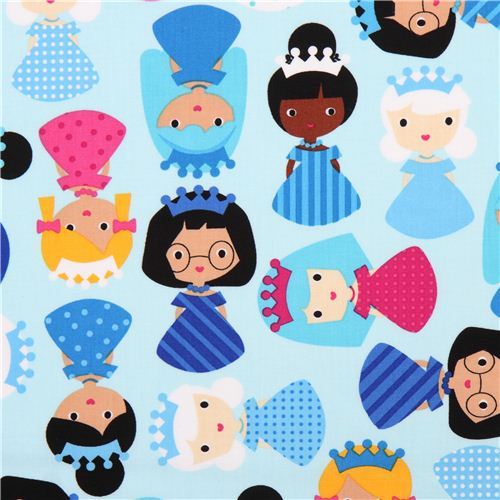 light blue girl princess fabric Frost by Robert Kaufman USA
