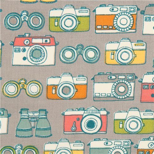 grey camera and binoculars organic fabric by birch USA