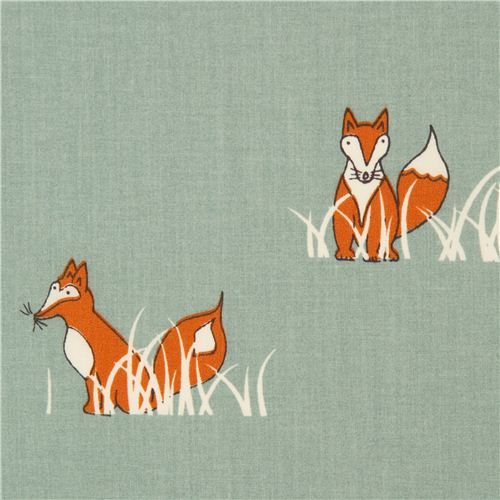 sea green fox organic fabric by birch from the USA