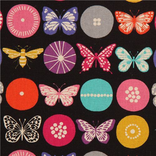 black insect echino canvas fabric insect