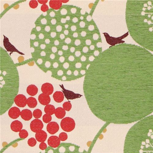 big berry Jacquard echino fabric green from Japan