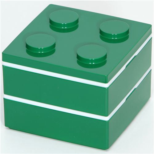 funny green Lego brick Bento Box from Japan