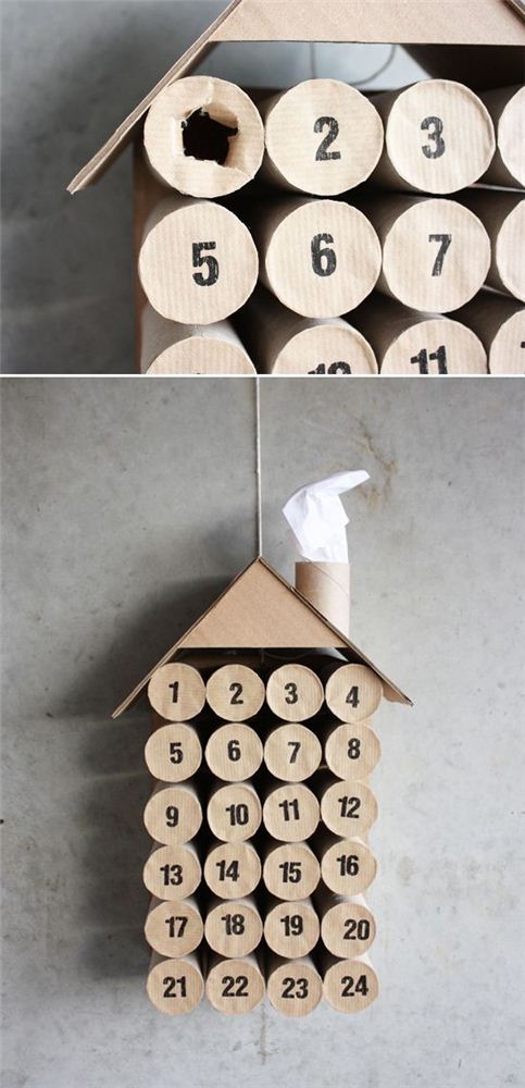 Fun toilet paper advent calendar house by indulgy.com
