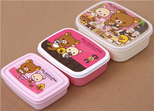 Rilakkuma Bento Box 3 pcs Lunch Box chocolate coffee