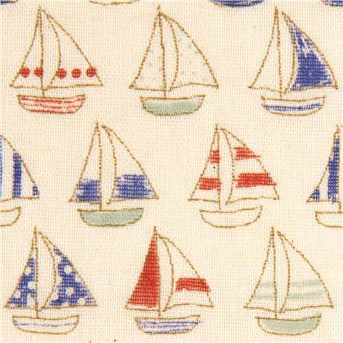fine sail boat fabric by Kokka from Japan