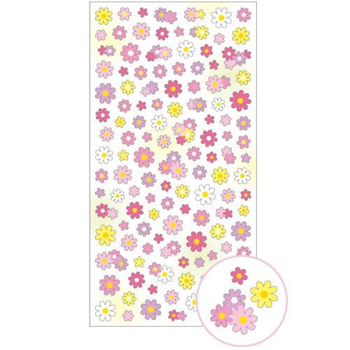 cute pink yellow light purple flower stickers by Mind Wave