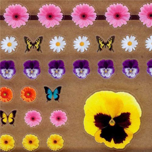 kawaii flower butterfly stickers by Q-Lia