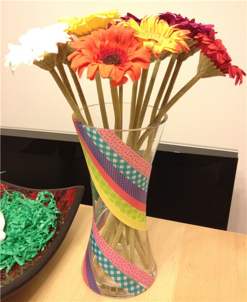 A whole new vase design made with a couple of stripes of Washi Tape